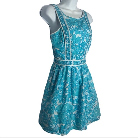 Lily Pulitzer Turquoise Blue and White Summer Dress - Picture 2 of 8